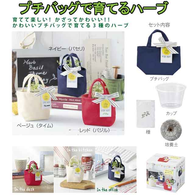 粗品・景品・ノベルティ・記念品の粗品屋本舗　プチバッグで育てるハーブ