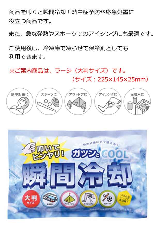 叩いて瞬間冷却パック ラージの通販なら粗品屋本舗