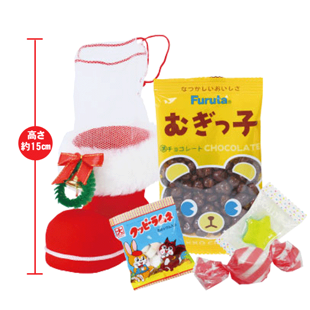粗品・景品・プチギフト・ノベルティ・記念品の粗品屋本舗　クリスマス！お菓子リースブーツＷＢ３８